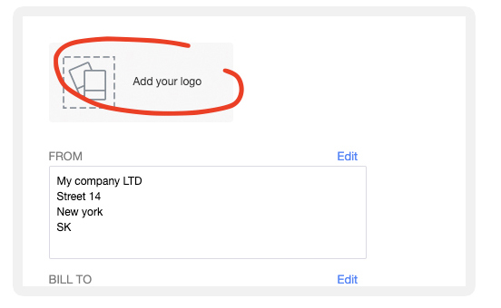 Logo placeholder in the free estimate template
